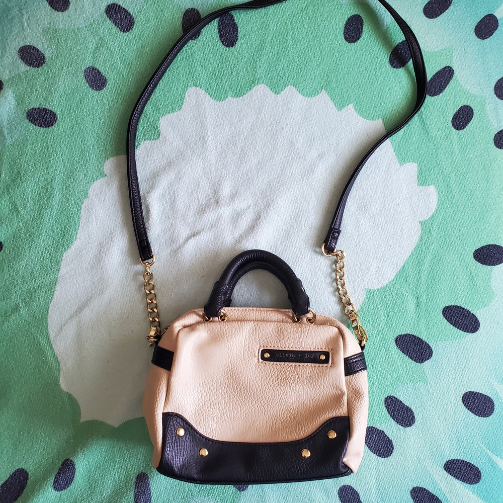 Olivia + Joy Black and Cream Crossbody Bag